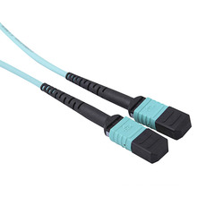 Cordón de fibra óptica de remiendo con MPO 12 Cores Aqua Connecor